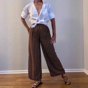 Who What Wear Wide Leg Pants Size 4 Black, Tan & Cream